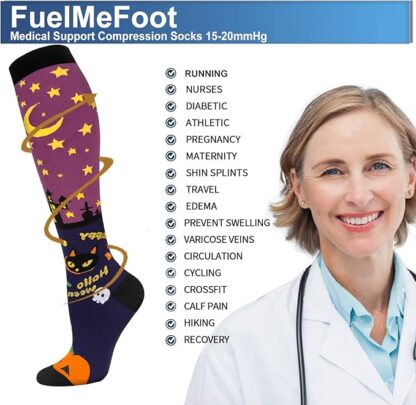 FuelMeFoot 3 Pack Copper Compression Socks - Compression Socks Women & Men Circulation - Best for Medical,Running,Athletic - Image 3