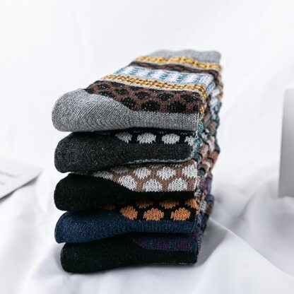HUGSWEET 6 Pairs Warm Socks for Men Thick Winter Socks Thermal Wool Soft Hiking Crew Socks with Gifts Box - Image 4