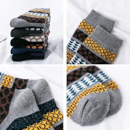 HUGSWEET 6 Pairs Warm Socks for Men Thick Winter Socks Thermal Wool Soft Hiking Crew Socks with Gifts Box - Image 3