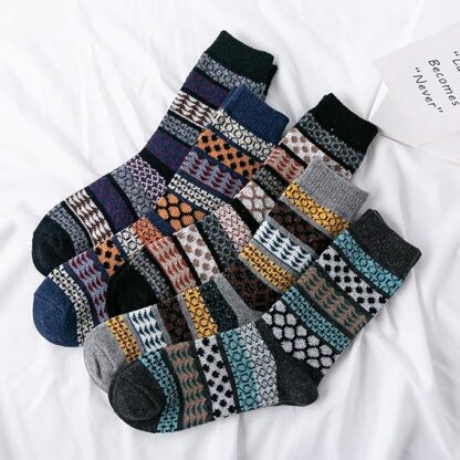 HUGSWEET 6 Pairs Warm Socks for Men Thick Winter Socks Thermal Wool Soft Hiking Crew Socks with Gifts Box - Image 5
