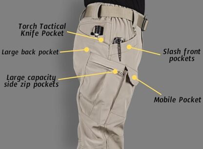 Men's Tactical Pants Work Pants Water Resistant Hiking Pants Military Combat Cargo Pants - Image 2