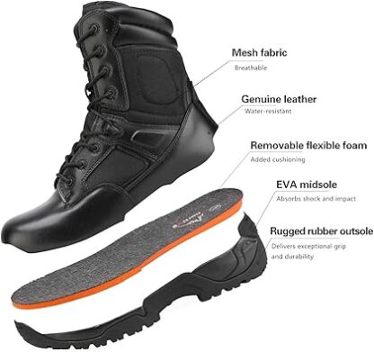 NORTIV 8 Men's Military Tactical Work Boots Hiking Motorcycle Combat Boots - Image 3