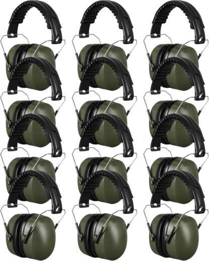 12 Pcs Hearing Protection Ear Muffs NRR 28dB Noise Reduction Headphones Shooting Ear Protection Earmuffs (Army Green) - Image 5