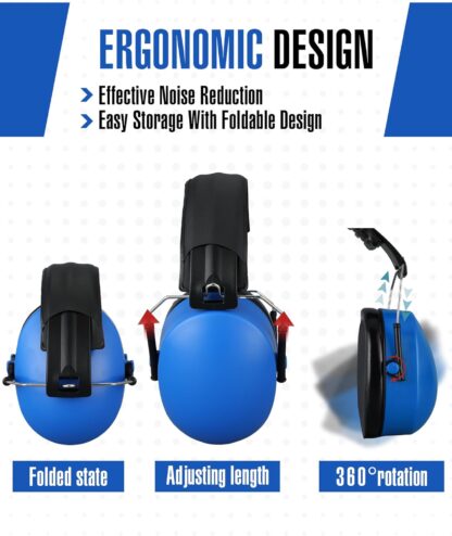 12 Pcs Hearing Protection Ear Muffs NRR 28dB Noise Reduction Headphones Shooting Ear Protection Earmuffs(Blue) - Image 5