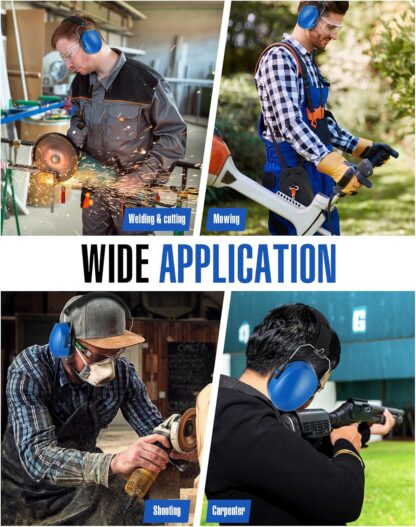 12 Pcs Hearing Protection Ear Muffs NRR 28dB Noise Reduction Headphones Shooting Ear Protection Earmuffs(Blue) - Image 6