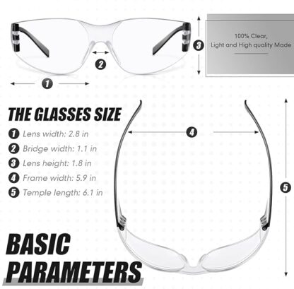 Chumia 48 Pairs Safety Glasses Protective Eyewear Goggles Scratch Impact Resistant Eye Protection for Men Women Work - Image 3