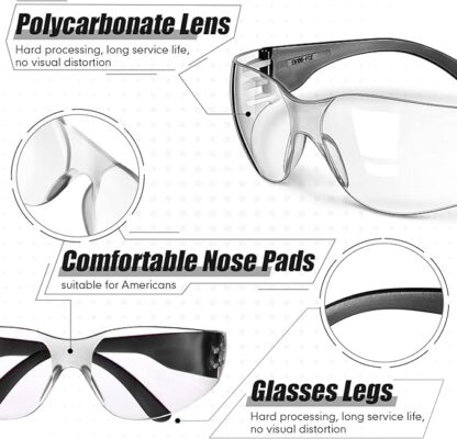 Chumia 48 Pairs Safety Glasses Protective Eyewear Goggles Scratch Impact Resistant Eye Protection for Men Women Work - Image 4