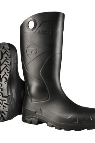 DUNLOP Protective Footwear, Chesapeake steel toe Black Amazon, 100% Waterproof PVC, Lightweight and Durable,