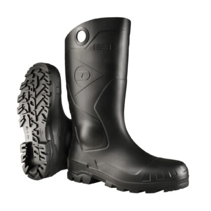 DUNLOP Protective Footwear, Chesapeake steel toe Black Amazon, 100% Waterproof PVC, Lightweight and Durable,