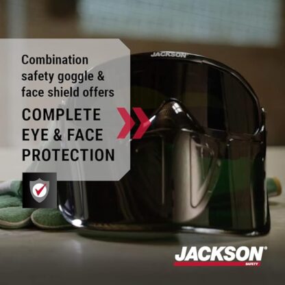 Jackson Safety GPL500 Safety Goggles with Face Shield - Safety Eyewear Over Glasses - Anti-Fog, - Image 3