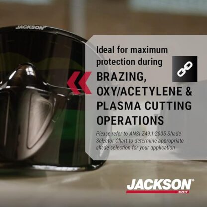 Jackson Safety GPL500 Safety Goggles with Face Shield - Safety Eyewear Over Glasses - Anti-Fog, - Image 5