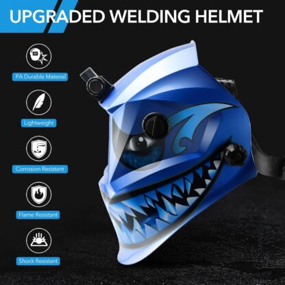 Welding Hood Auto Darkening Welding Helmet with Light True Color 1/1/1/2 Top Optical Clarity Wide Shade 9-13 Welding Mask with Grinding Weld Helmet (KTS-JD03) - Image 4