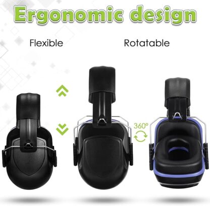 Xuhal 9 Pcs Ear Protection Earmuffs, Adjustable NRR 28dB Noise Reduction Headphone for Shooting Mowing Noise Cancelling - Image 3