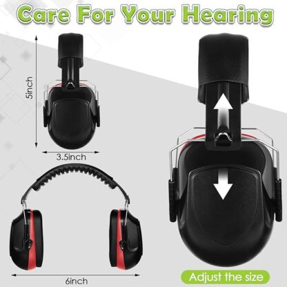 Xuhal 9 Pcs Ear Protection Earmuffs, Adjustable NRR 28dB Noise Reduction Headphone for Shooting Mowing Noise Cancelling - Image 4