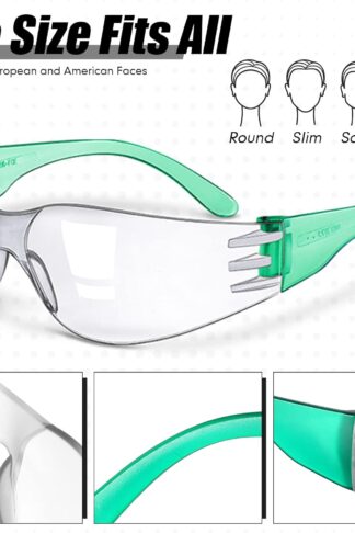 Yunsailing 64 Pairs Clear Safety Glasses for Man Woman Protective Glasses with Anti Fog Lens Scratch Impact Resistant Adult Color Temple Wrap Eye Protection Lab Shooting Construction