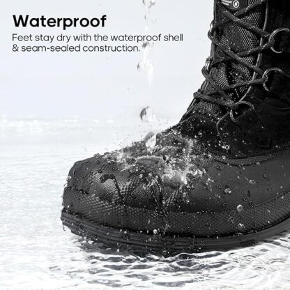 NORTIV 8 Men's Insulated Waterproof Work Winter Snow Boots - Image 3