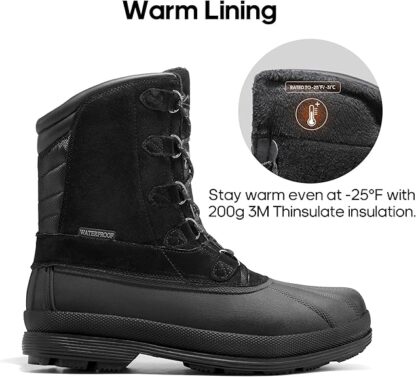 NORTIV 8 Men's Insulated Waterproof Work Winter Snow Boots - Image 2