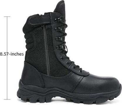 Steel Toe Boots for Men Side Zipper Puncture Proof Comfortable Indestructible 8 inch Military Work Shoes, ASTM F2413-24 - Image 6