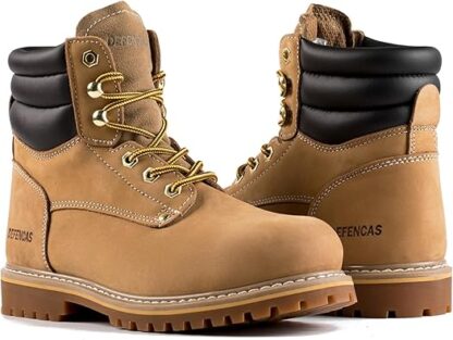 Men's 6" Leather Steel Toe Work Boot for Men, Goodyear Welt, Oil/Slip Resistant, Construction Boot, Rubber Sole, Men's Work Boots, 84710
