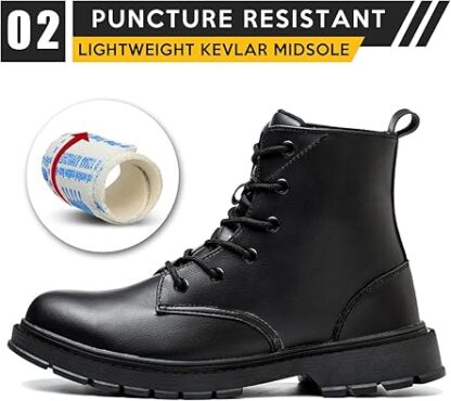 Steel Toe Boots for Women Men, Waterproof Lightweight Safety Work Boots Durability Composite toe Construction Shoes with 6in - Image 6