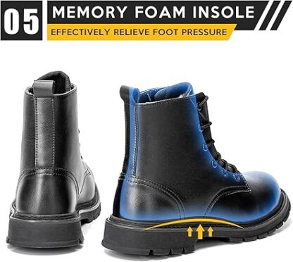 Steel Toe Boots for Women Men, Waterproof Lightweight Safety Work Boots Durability Composite toe Construction Shoes with 6in - Image 9