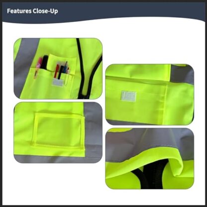 Tydon Guardian Reflective Safety Vest for Women Men High Visibility Security With Pocket Zipper Front Meet ANSI/ISEA Standard - Image 12
