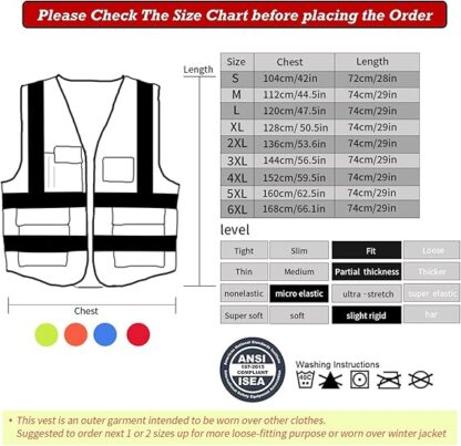 Tydon Guardian Reflective Safety Vest for Women Men High Visibility Security With Pocket Zipper Front Meet ANSI/ISEA Standard - Image 10