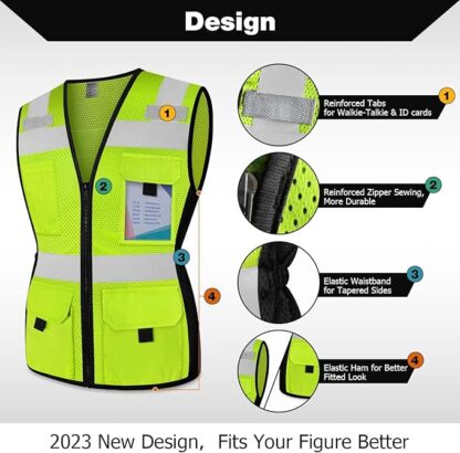Customers find the safety vest comfortable to wear and appreciate its many pockets that provide plenty of room for gadgets. They like its color, with one customer noting it makes them visible to students, and consider it good value for the price. The vest receives positive feedback for its fit, with one mentioning it works well over a coat and lighter jackets. While some customers find it durable, others report it's not suitable for work use.