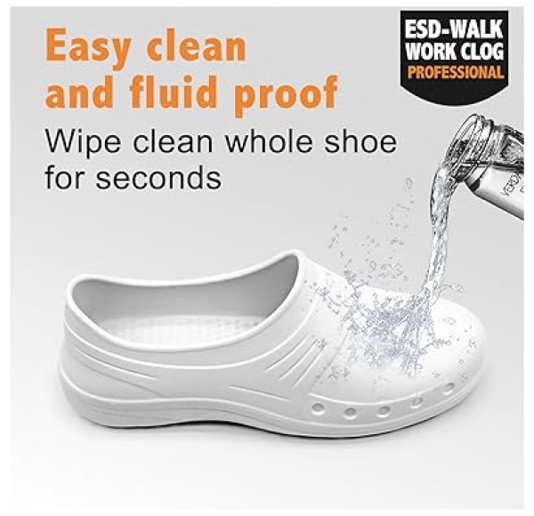 Women Slippers, Non Slip Work Shoes, Waterproof, Oil Resistant and Anti-Static, Suitable for Hospital Doctors, Nurses, Kitchen, Laboratory, Healthcare Or Home Use - Image 6