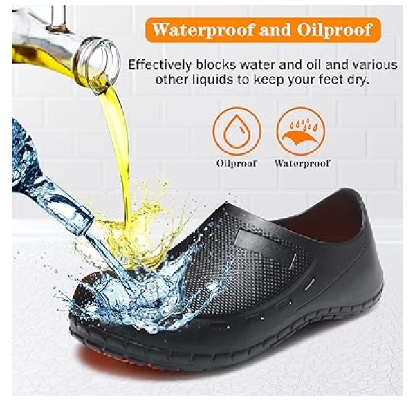 Chef Shoes for Men Nonslip Water Proof Work Shoes Mens Clogs Comfortable Nursing Nurse Shoes for Gardener Men Indoor and Outdoor for Kitchen Office - Image 8