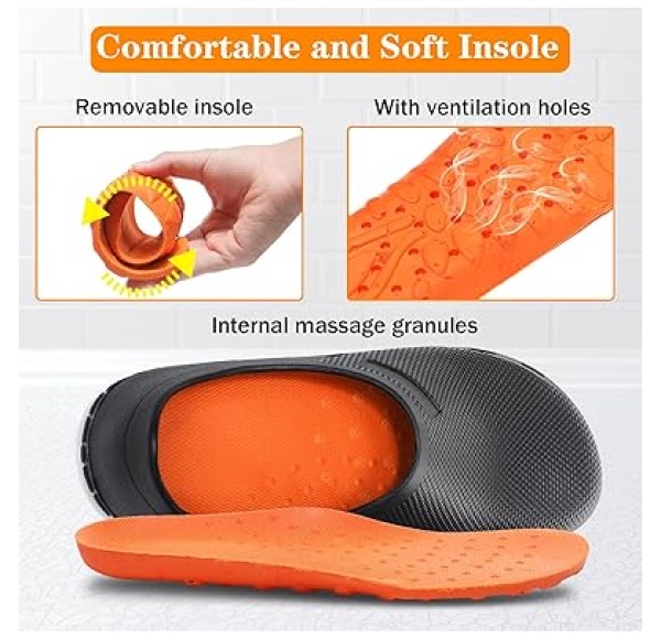 Chef Shoes for Men Nonslip Water Proof Work Shoes Mens Clogs Comfortable Nursing Nurse Shoes for Gardener Men Indoor and Outdoor for Kitchen Office - Image 3