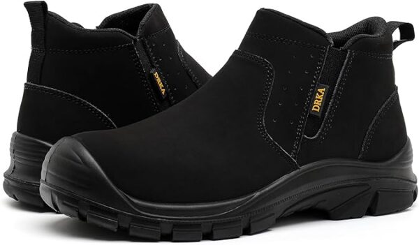 DRKA Men's Steel Toe Chelsea Boots - EH Waterproof Work Shoes for Construction, Industrial, Slip Resistant - Image 3