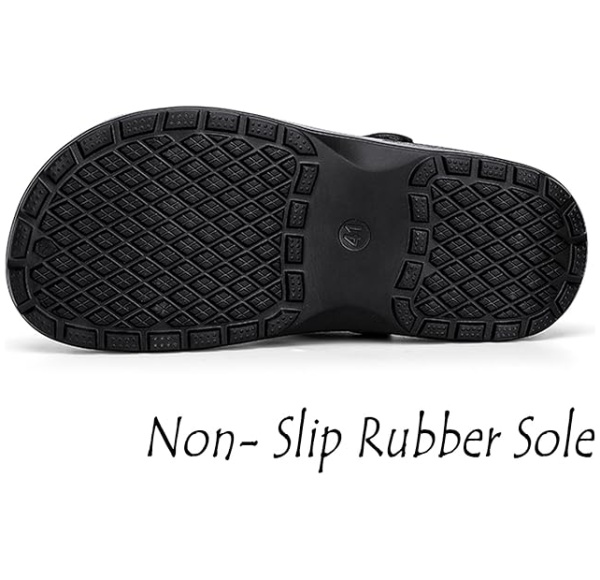 Men Chef Clogs Slip Resistant Garden Clogs with Arch Support Safety Nursing Shoes Work Shoes Water Oil Resistant for Men Food Service - Image 3