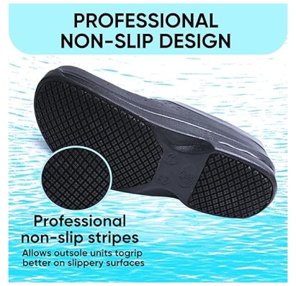 Men's and Women's Non Slip Work Shoes for Kitchen/Chef/Garden/Nurse,Slip Resistant/Waterproof/Oil-Resitant Clogs - Image 3