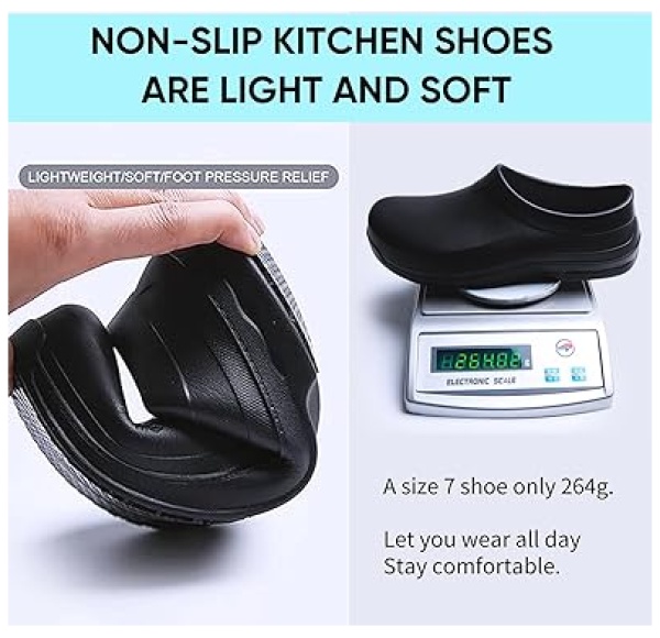 Men's and Women's Non Slip Work Shoes for Kitchen/Chef/Garden/Nurse,Slip Resistant/Waterproof/Oil-Resitant Clogs - Image 5