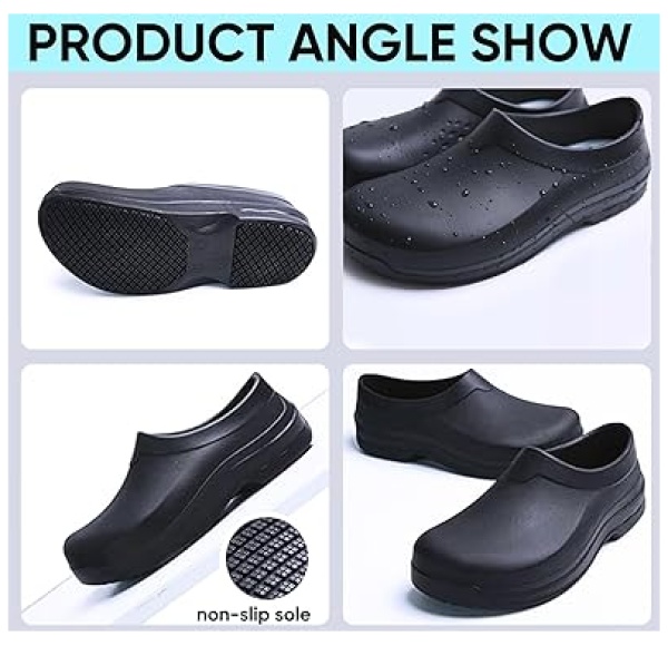 Men's and Women's Non Slip Work Shoes for Kitchen/Chef/Garden/Nurse,Slip Resistant/Waterproof/Oil-Resitant Clogs - Image 4