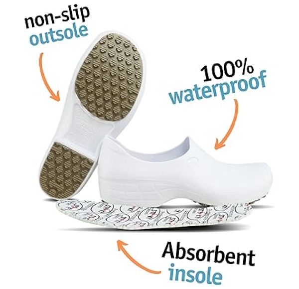 Sticky Nursing Shoes Women - Chefs - Kitchen - Nurses - Clogs for Work - Waterproof Non Slip - Image 3