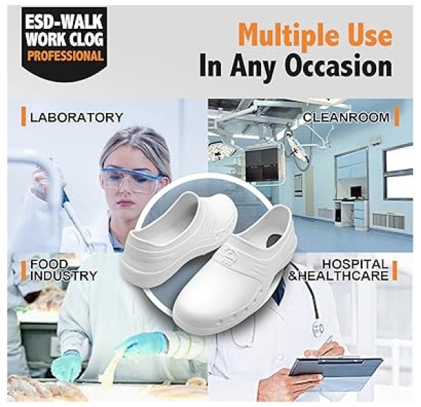 Women Slippers, Non Slip Work Shoes, Waterproof, Oil Resistant and Anti-Static, Suitable for Hospital Doctors, Nurses, Kitchen, Laboratory, Healthcare Or Home Use - Image 8