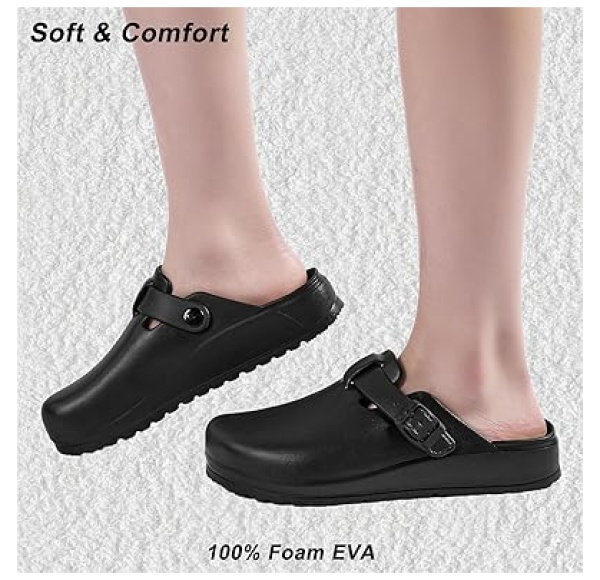 ZXT Arch Support Work Clogs Slip Resistant Orthopedic Shoes for Chef Nurse Garden Comfortable, Slip-On Cushion Slide Sandals - Image 3