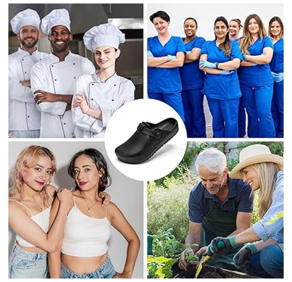ZXT Arch Support Work Clogs Slip Resistant Orthopedic Shoes for Chef Nurse Garden Comfortable, Slip-On Cushion Slide Sandals - Image 7
